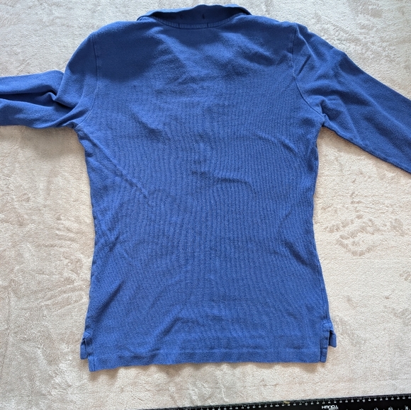 Ralph Lauren Crest Logo Long Sleeve Skinny Polo Prep Women's Size M 100% Cotton - Picture 2 of 8